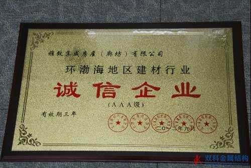 廊坊雅致：被授予環渤海五省市建材行業“誠信企業”、“知名品牌”榮譽稱號